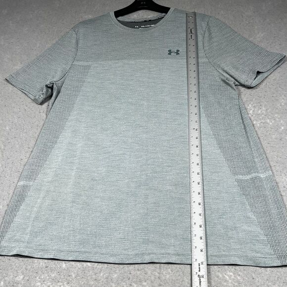 Under Armour Shirt Mens XXL Gray Heat Gear The Seamless Tee Athletic Fitted - Picture 6 of 10